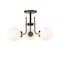 Z-Lite Parsons 3 Light Semi Flush Mount, Matte Black, Olde Brass & Opal 477-3SF-MB-OBR - alternate 5